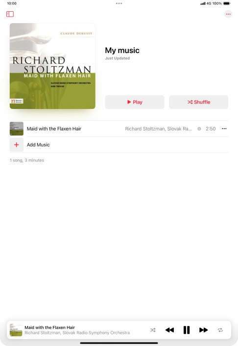 Press the song title.