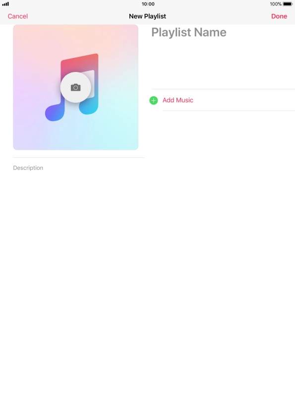 Press the text input field and key in a name for the playlist.