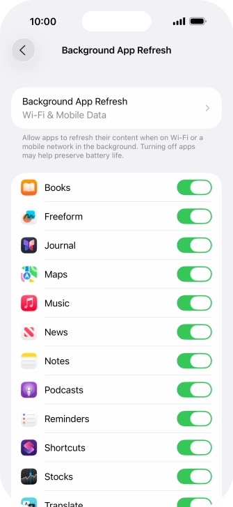 Press Background App Refresh.