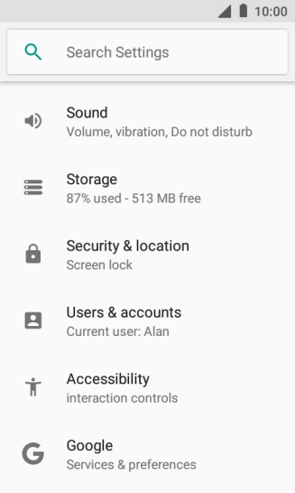 Press Users & accounts.