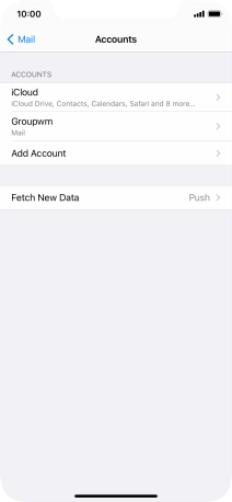Press the name of the email account you've just set up.