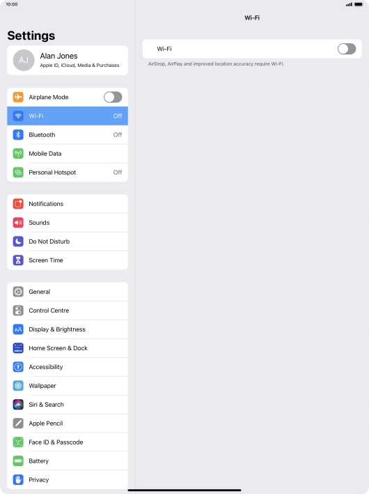 Press the indicator next to 