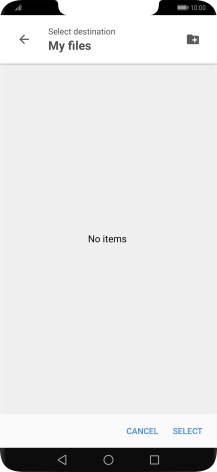 To create a new folder, press the new folder icon and follow the instructions on the screen to create a new folder.
