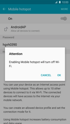 If Wi-Fi is turned on, press OK.