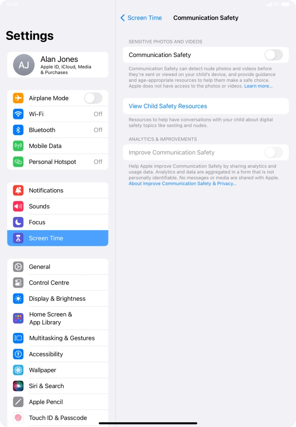 Press the indicator next to 