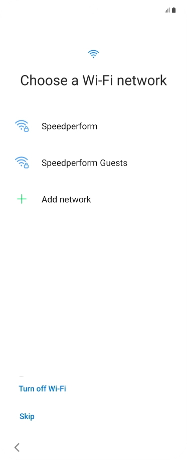Press the required Wi-Fi network.