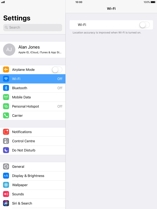Press the indicator next to 