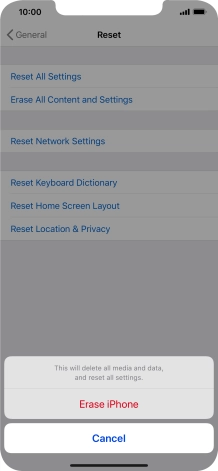Press Erase iPhone.