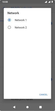 Press the required network.