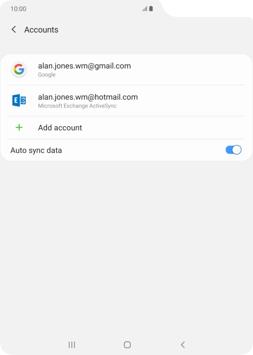 If this screen is displayed, you email account has been recognised and set up automatically. Follow the instructions on the screen to key in more information and finish setting up your phone.
