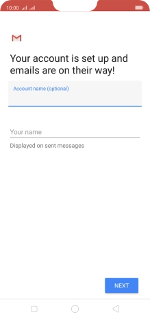 Press Your name and key in the required sender name.