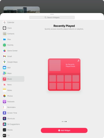 Press Add Widget.