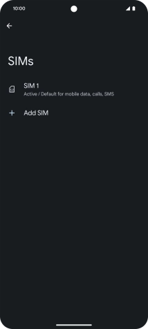 Press the name of the SIM.