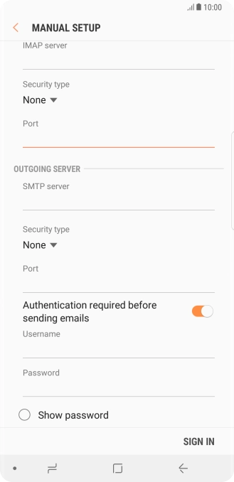 Press the field below 