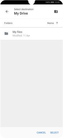 To create a new folder, press the new folder icon and follow the instructions on the screen to create a new folder.