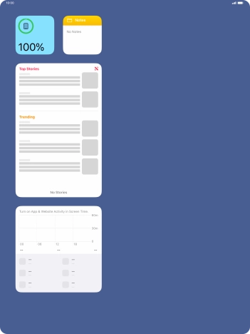 Slide your finger up or down on the screen to see more widgets.