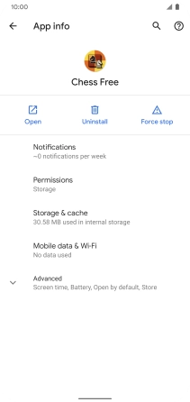 Press Storage & cache.