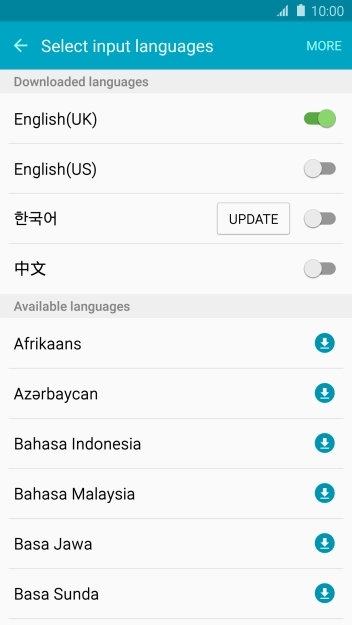 Press the required language to add it.