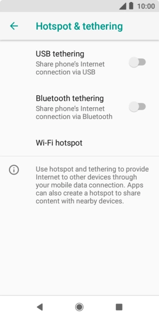 Press Wi-Fi hotspot.