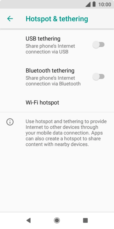 Press Wi-Fi hotspot.