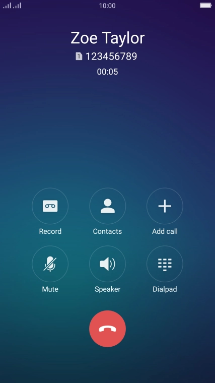 Press the end call icon.