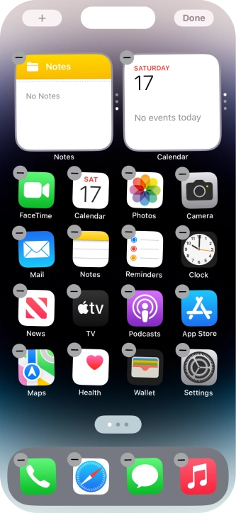 Press the home screen icon.