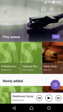 Slide your finger right starting from the left side of the screen.