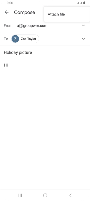 Press Attach file and go to the required folder.