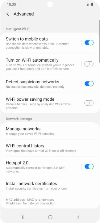 Press the indicator next to 
