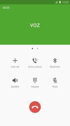 Press the end call icon.