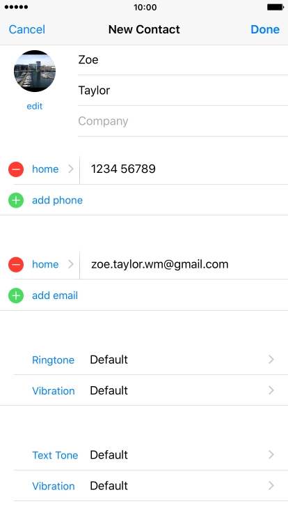 Press the field next to the email address.