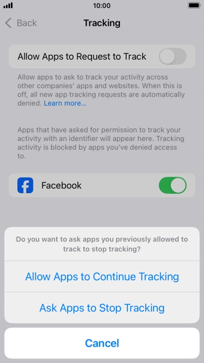 If you turn off the function, press the required setting.