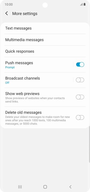 Press Text messages.
