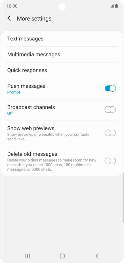 Press Text messages.