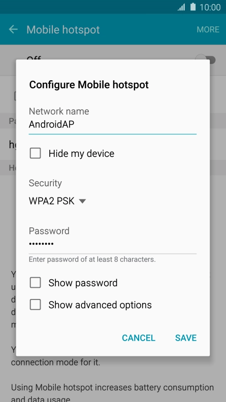 Press the field below 