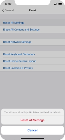 Press Reset All Settings.