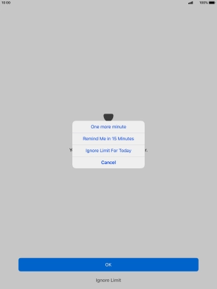 Press the required setting.
