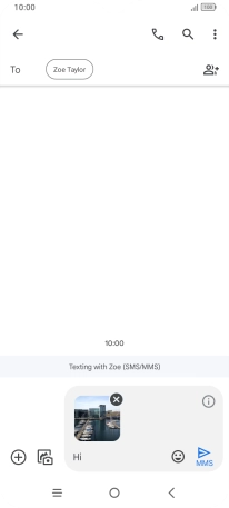 Press the send icon when you've finished your picture message.