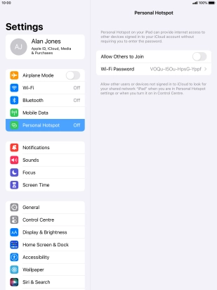 Press Wi-Fi Password and key in the required password.