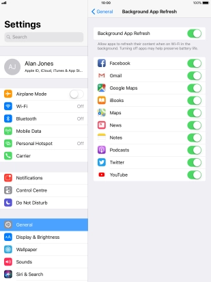 Press the indicator next to 