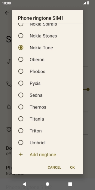 Press the required ring tones to hear them.