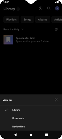 Press the required category and go to the required audio file.