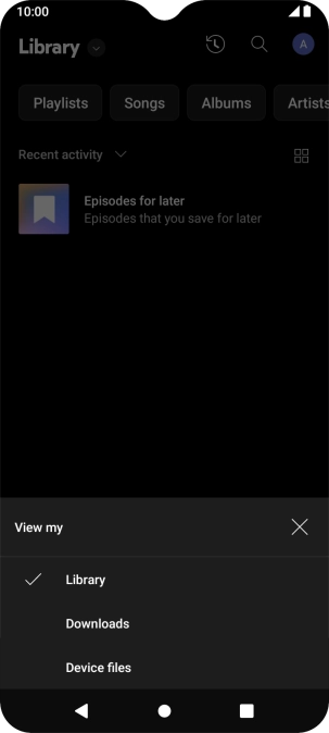Press the required category and go to the required audio file.
