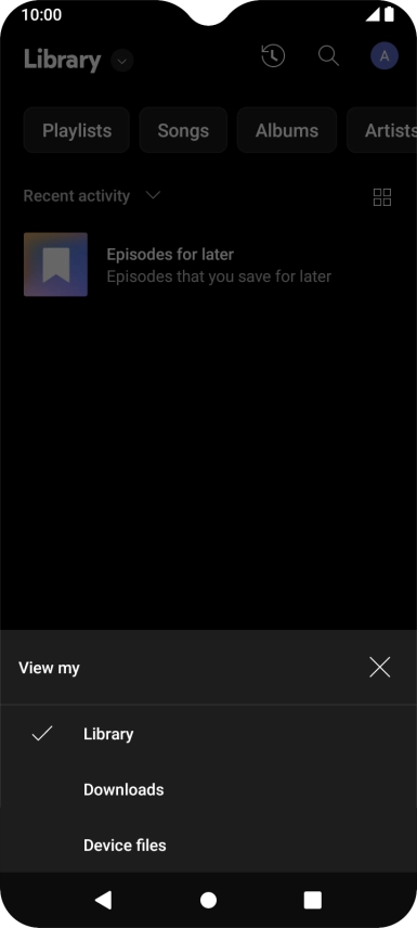 Press the required category and go to the required audio file.