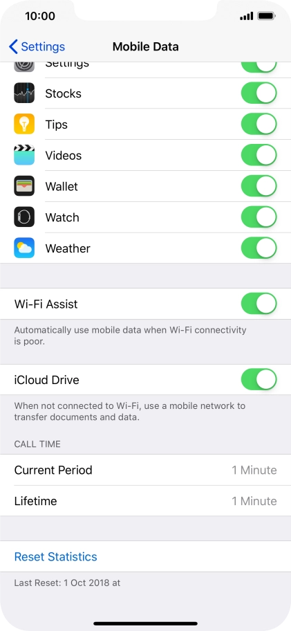 Press the indicator next to 