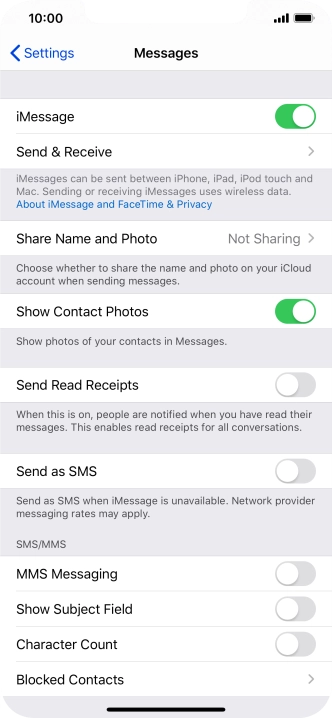 Press the indicator next to 