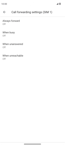 Press the required divert type.