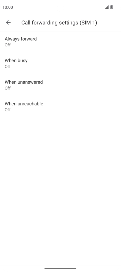 Press the required divert type.