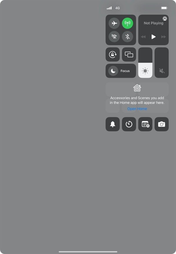 Press the flight mode icon to turn the function on or off.