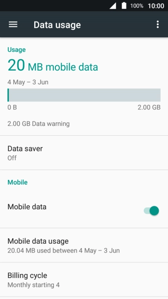 The total data usage is displayed.